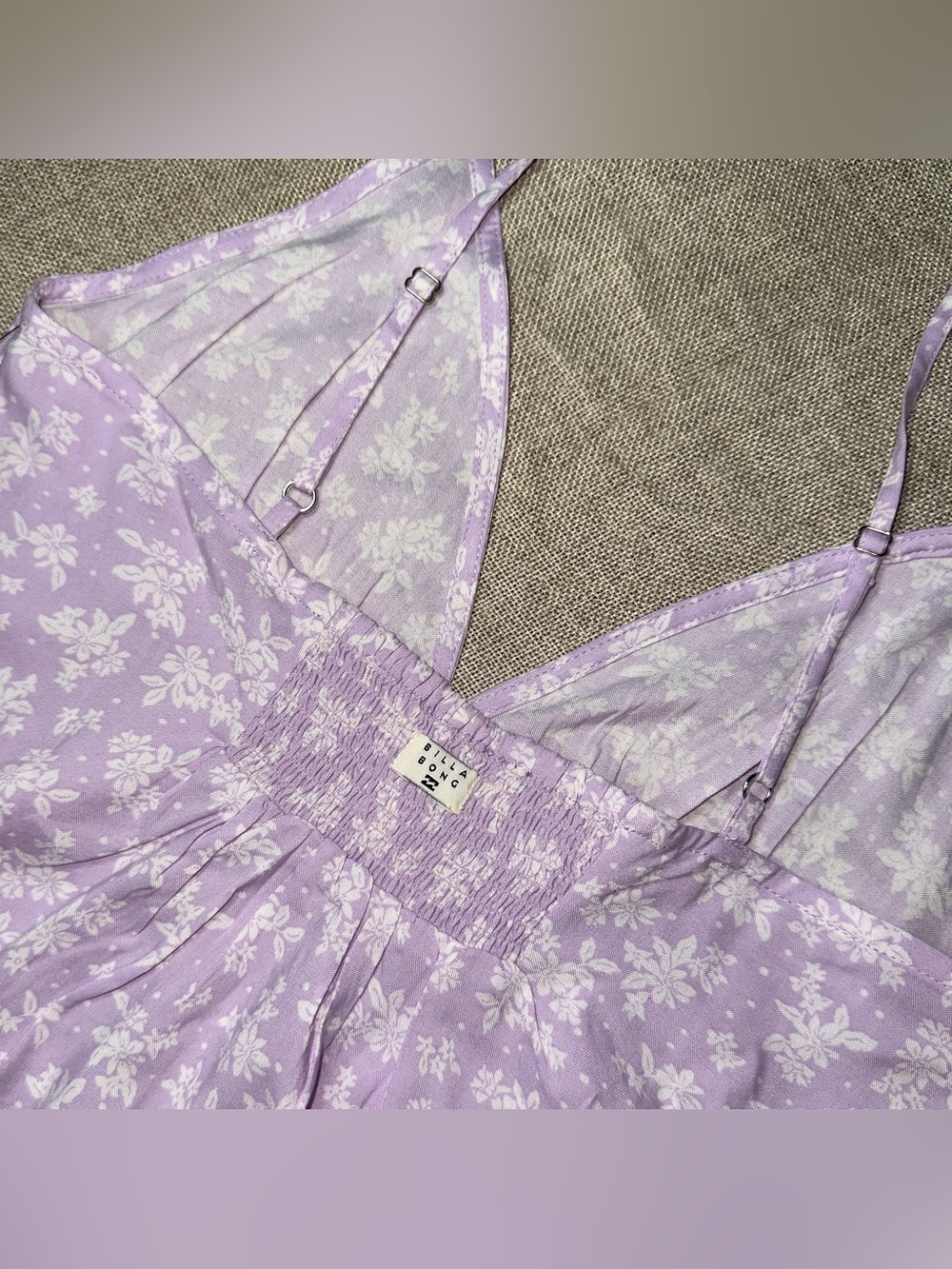 Billabong Carefree Cami Lavender Floral Tank Top Size M - Picture 7 of 10